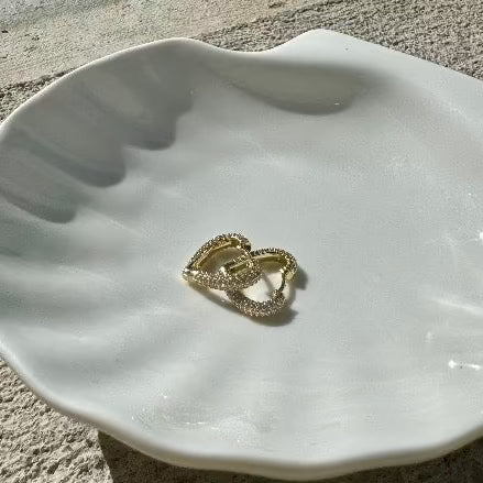 Zirconia Huggie Hoop Earrings