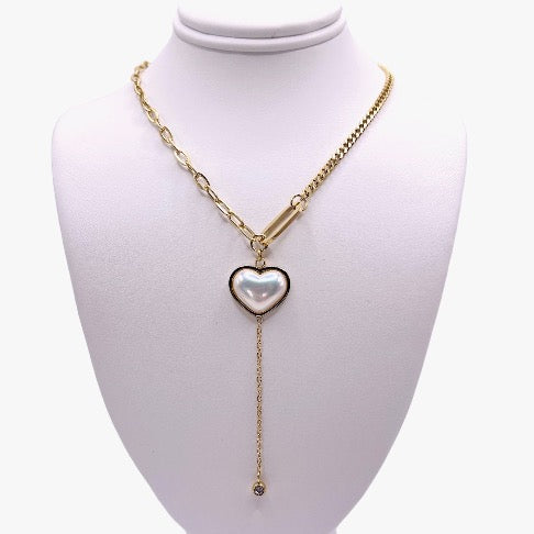 PEARL HEART NECKLACE